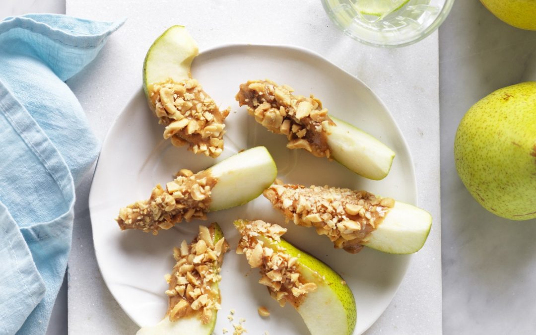 Nut butter and pear wedges