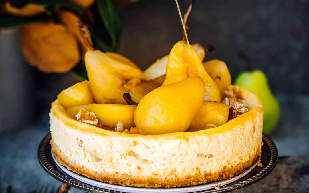 Pear and Ginger Ricotta Cheesecake