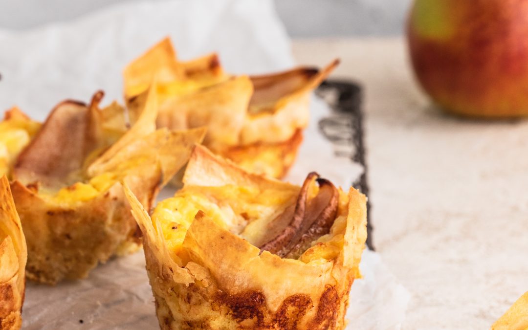 Mini Corella Pear, Prosciutto & Goats Cheese Quiche