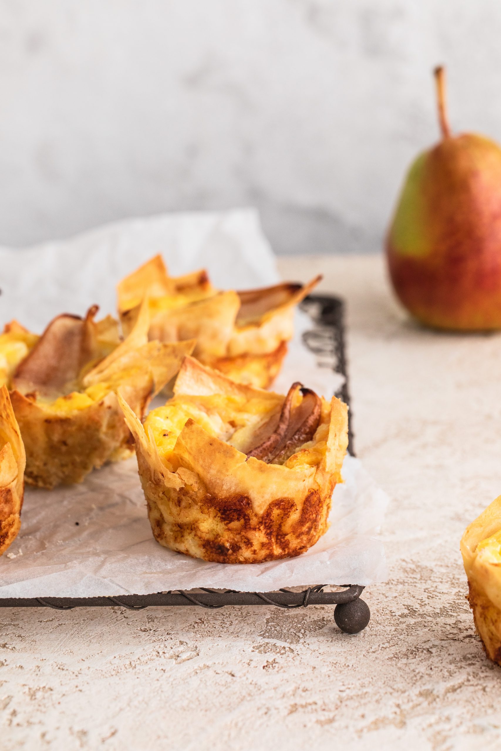 Mini Corella Pear, Prosciutto & Goats Cheese Quiche | Australian Pears