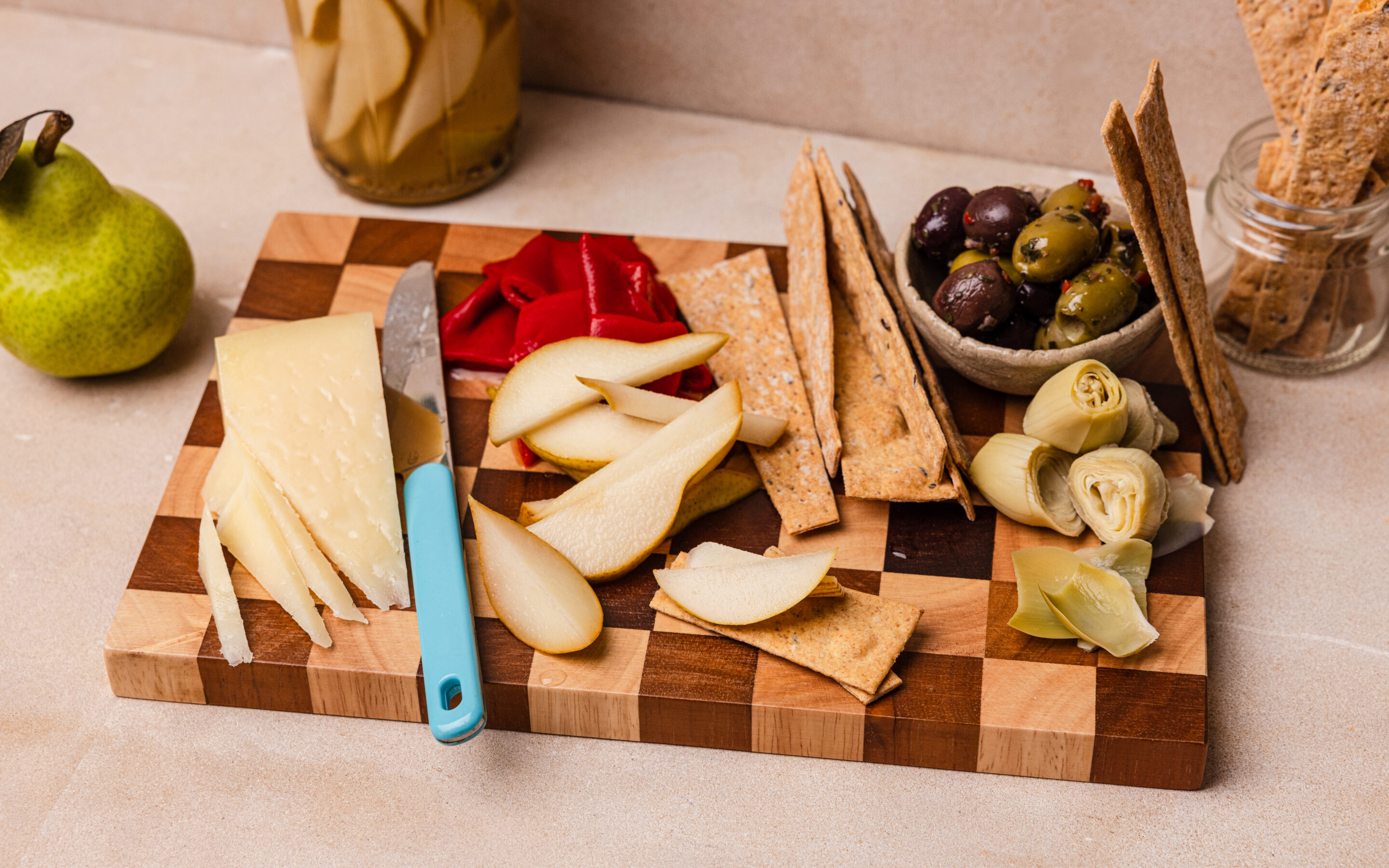 Pickled Pear & Manchego Antipasto Board | Australian Pears