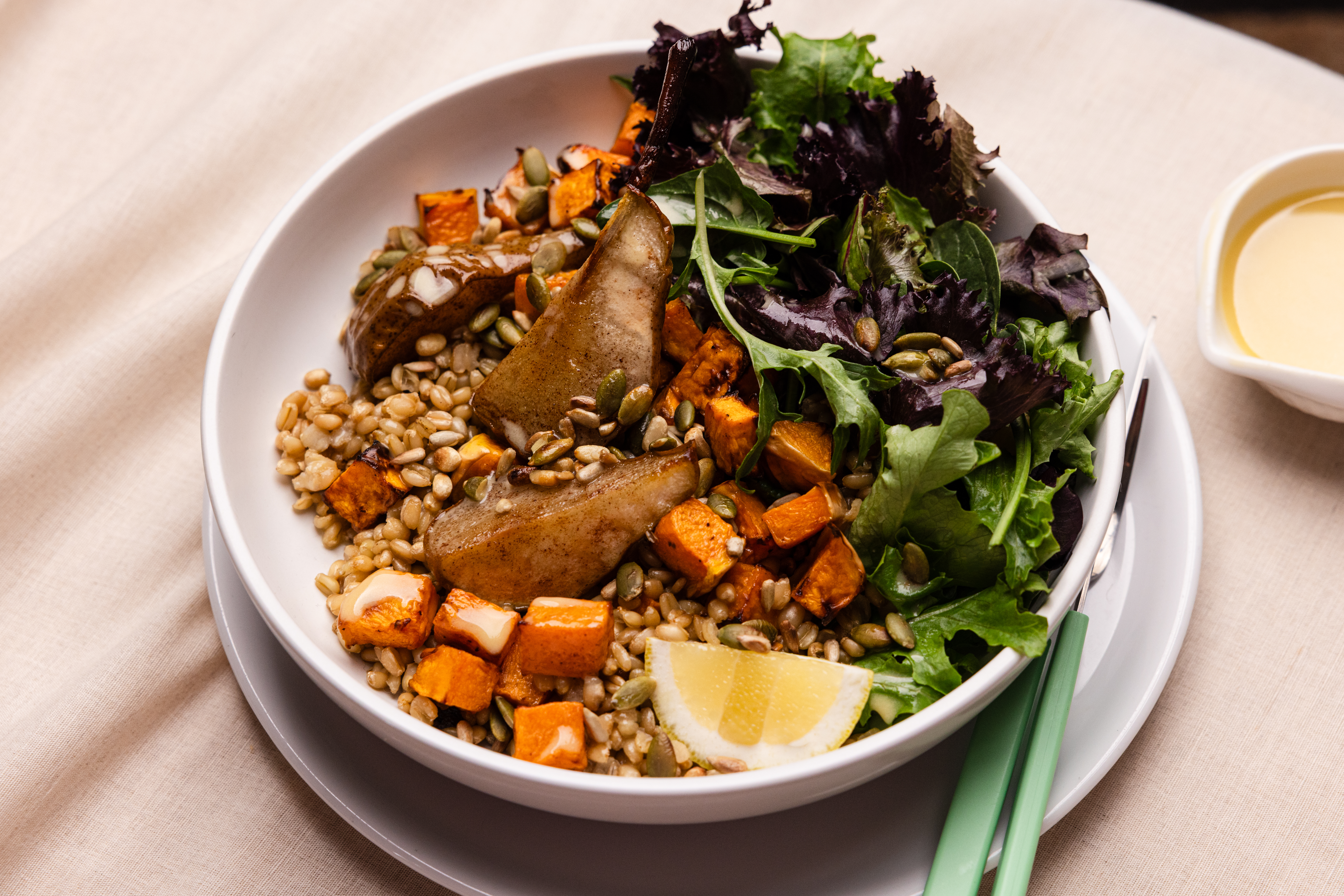 Roasted Pear, Pumpkin and Freekeh Salad